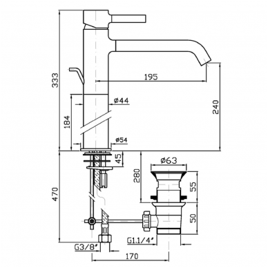 Basin mixer Zucchetti Pan 3