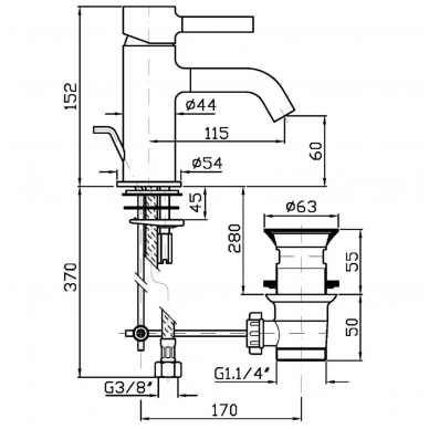 Washbasin mixer Zucchetti Pan 2