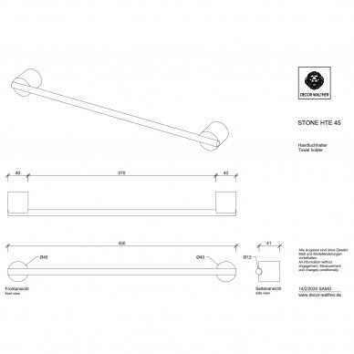 Rankšluosčių laikiklis Decor Walther Stone 3